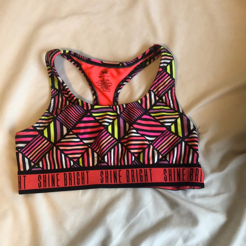 Justice rainbow sports bra